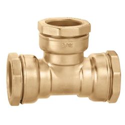 Té à compression, laiton, 20mm, FFF, eau potable, Caleffi Deca 864